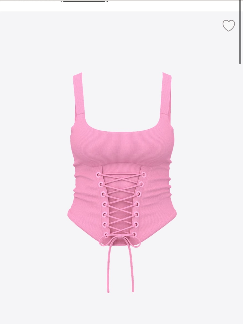 PINK Victoria's Secret Pink Ribbed Lace-Up Tank Top